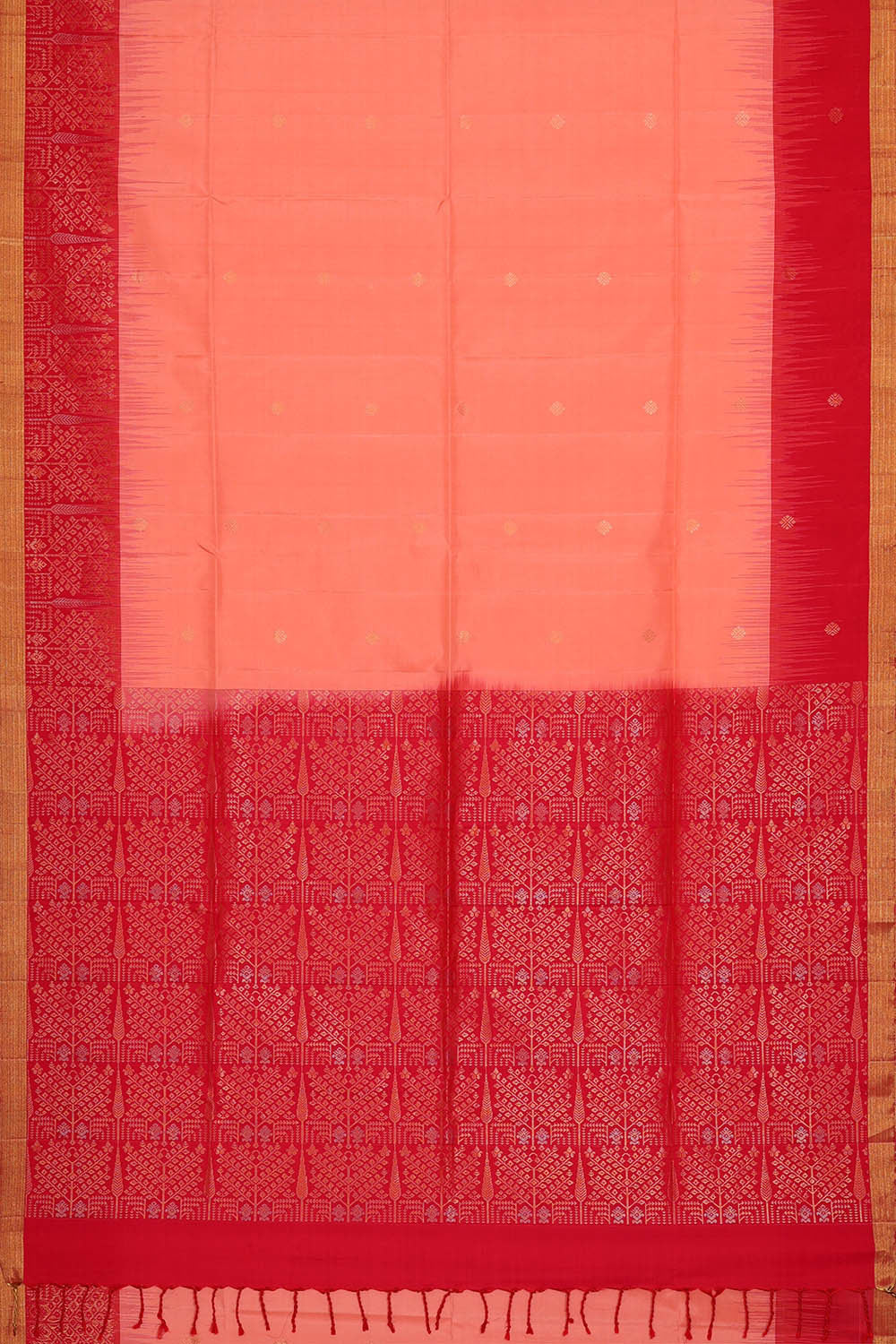 Image of Peach Silk Saree